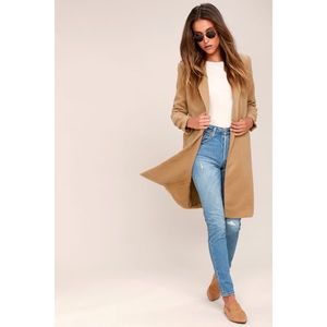 Lulu’s camel coat NWT never worn size small